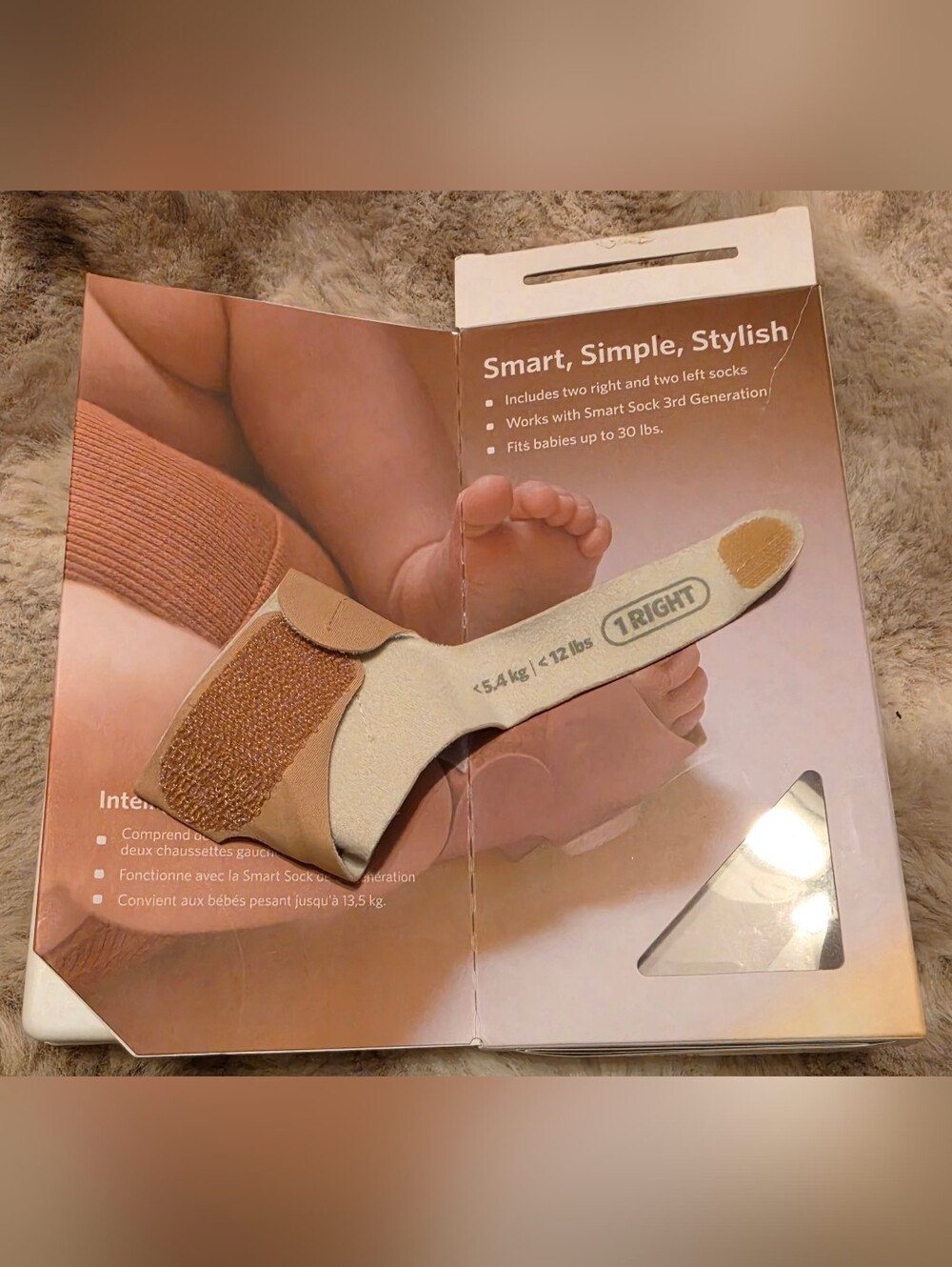 Owlet | NEW | Extra Sock | RIGHT Foot - Sz 1 - Dusty Rose